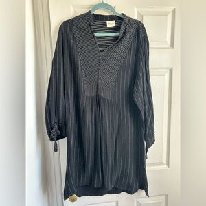 Black pinstripe dress from Wrap London
